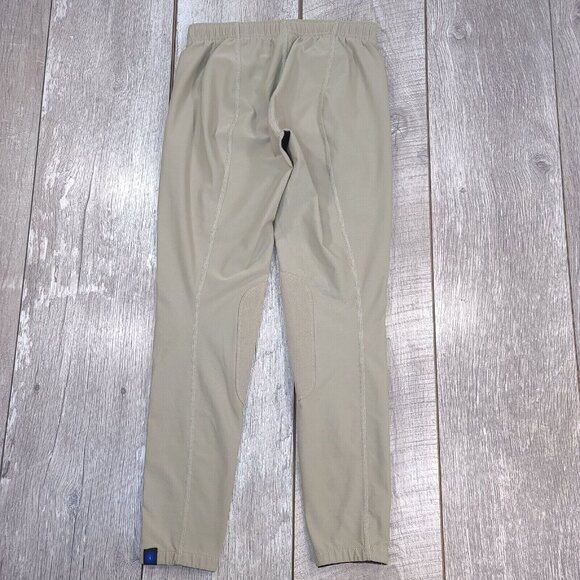 Irideon Youth Girls Beige Riding Knee Leggings Size XL Skinny Suede Patches - Picture 3 of 10